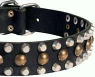 Custom Studded Leather Dog Collar for walking dogs