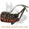 Hand Painted Leather Dog Muzzle In Flames