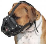 BEST Leather Dog Muzzle for BOXER-LEATHER WIRE MUZZLE