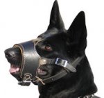 GERMAN SHEPHERD PADDED LEATHER MUZZLE - No Bark Dog Muzzle GSD