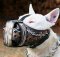 English Bull Terrier Hand painted leather Dog muzzle "Dondi"Plus