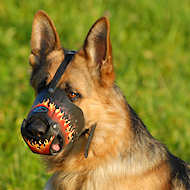 Handmade Art Leather dog muzzle for German Shepherd