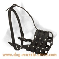 Well Ventilated Leather Dog Muzzle