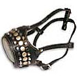 Studded Leather Padded dog muzzle