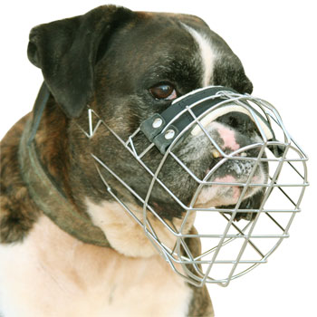 Wire Cage Dog Muzzle for Boxer - Boxer Basket Dog Muzzle - M9