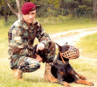 Doberman Leather dog muzzle - dog training muzzle