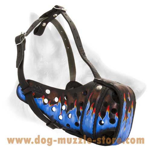 Leather Dog Muzzle With Special Holes For Ventilation